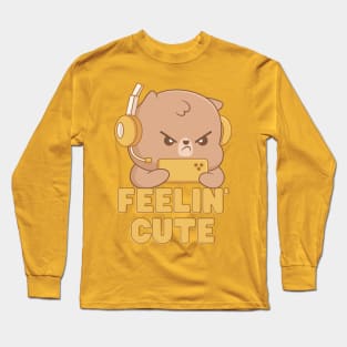 Cute Gamer Bear Long Sleeve T-Shirt